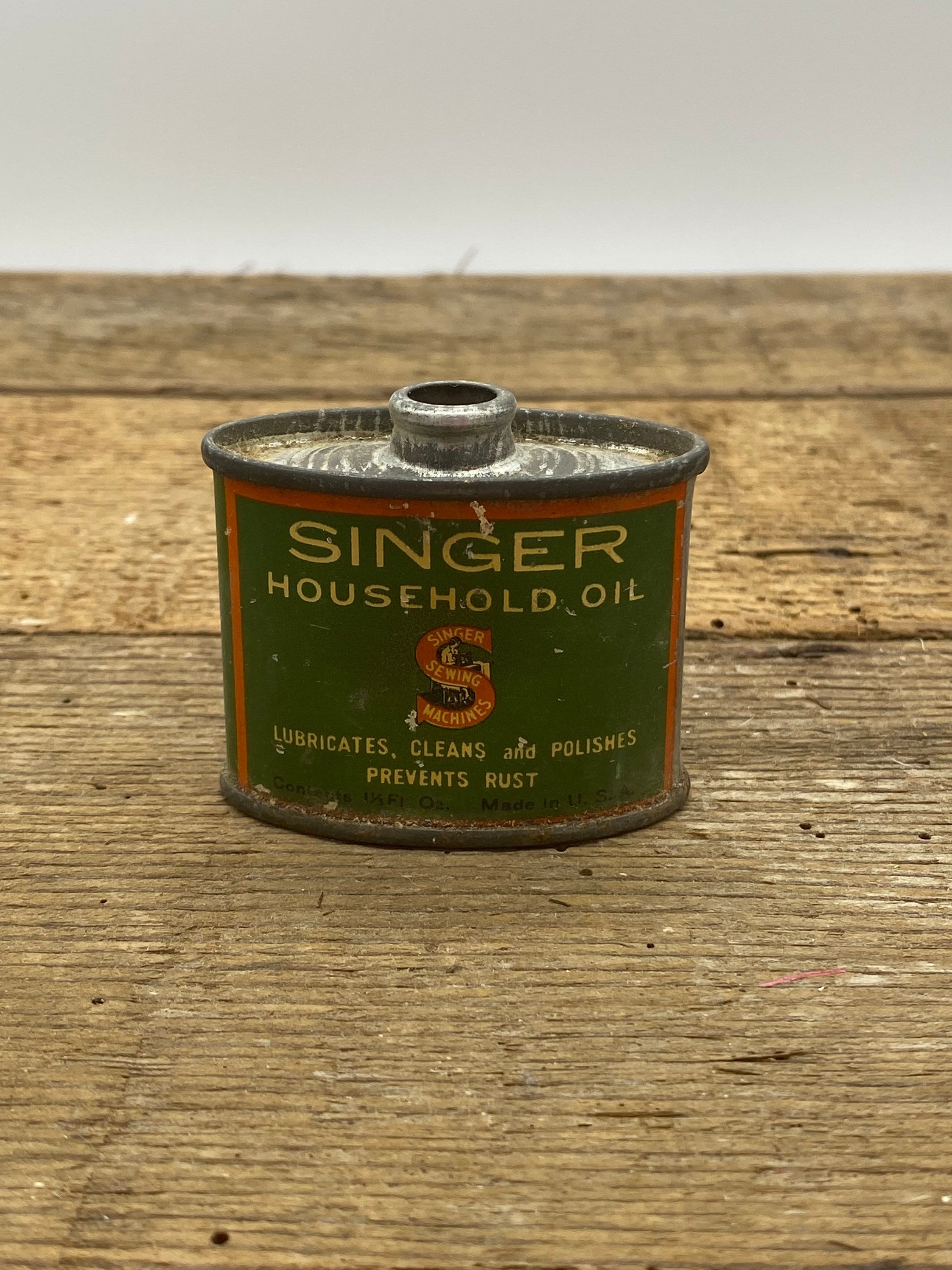 Vintage Singer Sewing Machine Oil Can 1960s 30 Cent Price Missing Cap and  Empty 