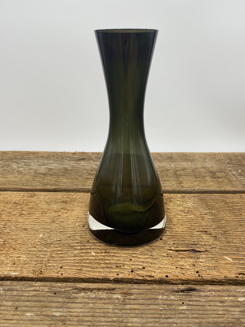 Black Glass Flower Vase Etsy