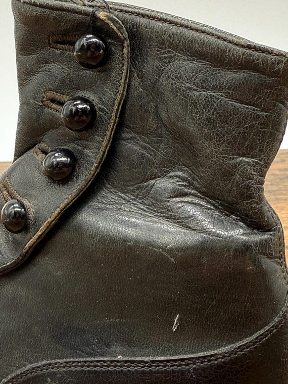 Antique Salesman Sample Button Boot: Black Leathe… - image 7