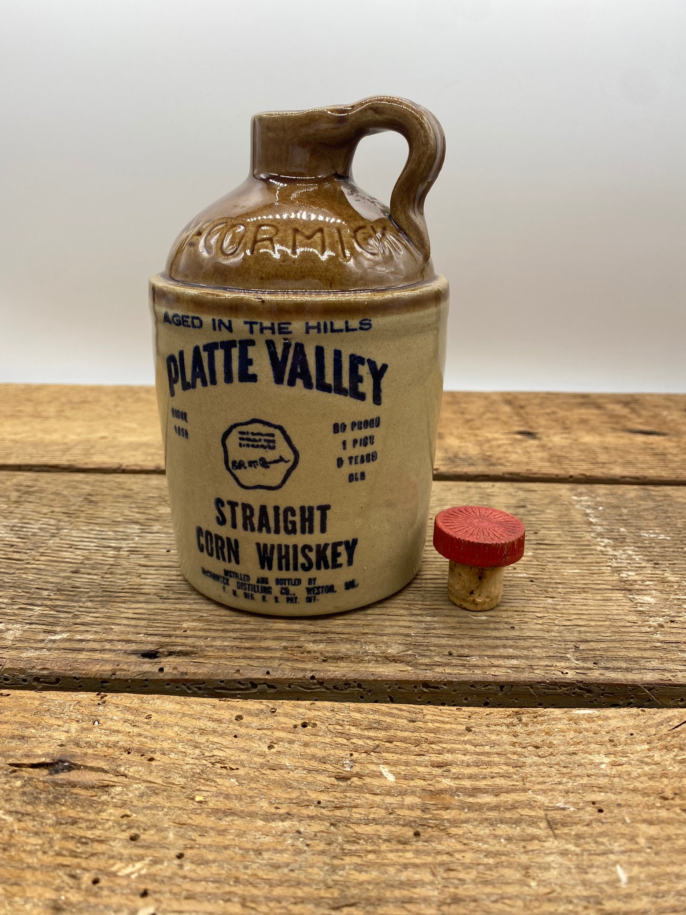 Mccormick Platte Valley Corn Whiskey Jug Etsy