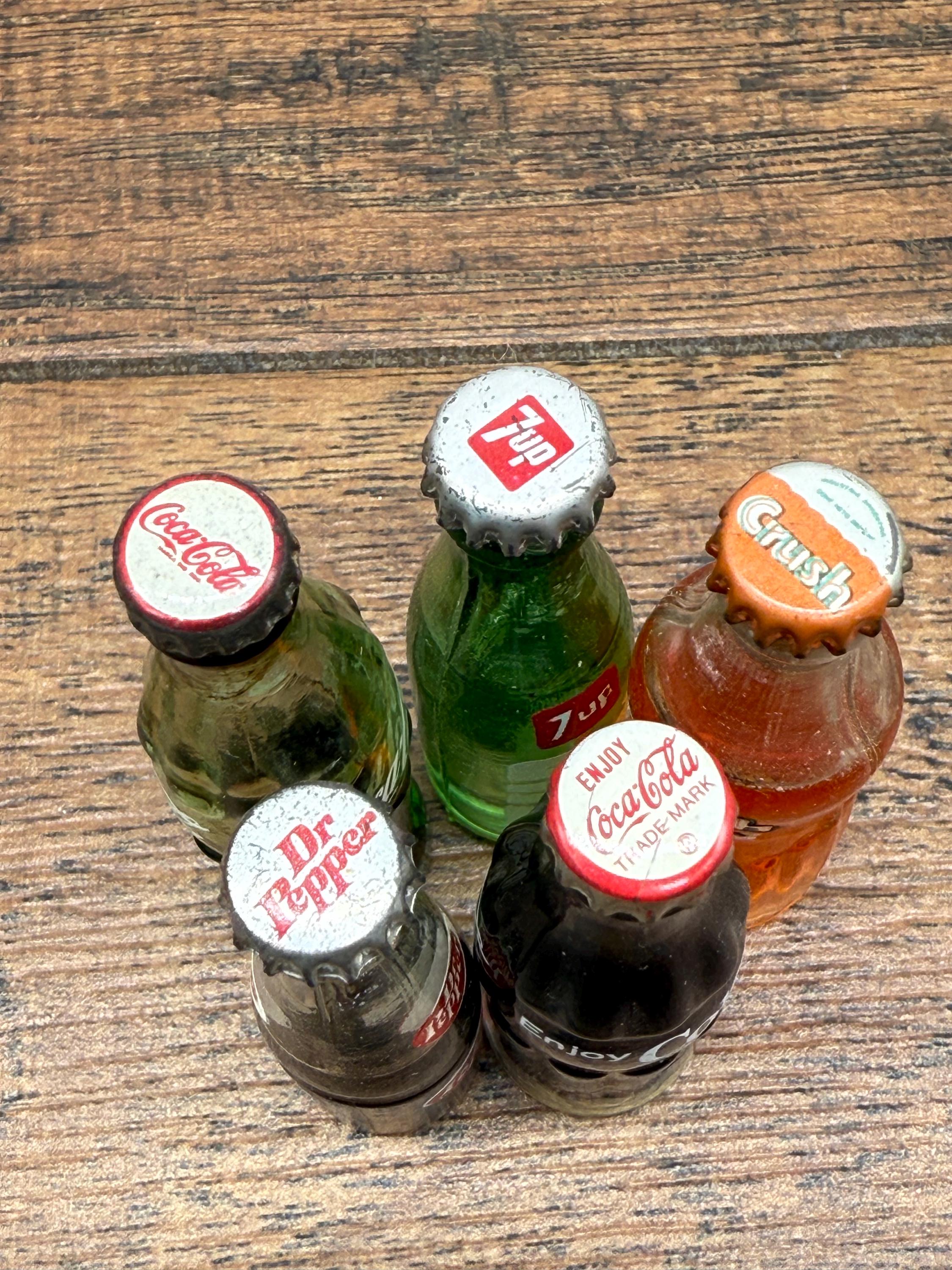 Vintage Mini Promotional Soda Bottle Set of 5 – Coca-cola, Dr