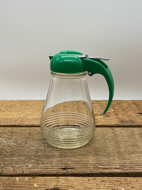 Vintage Glass Dripcut Syrup Dispenser Etsy