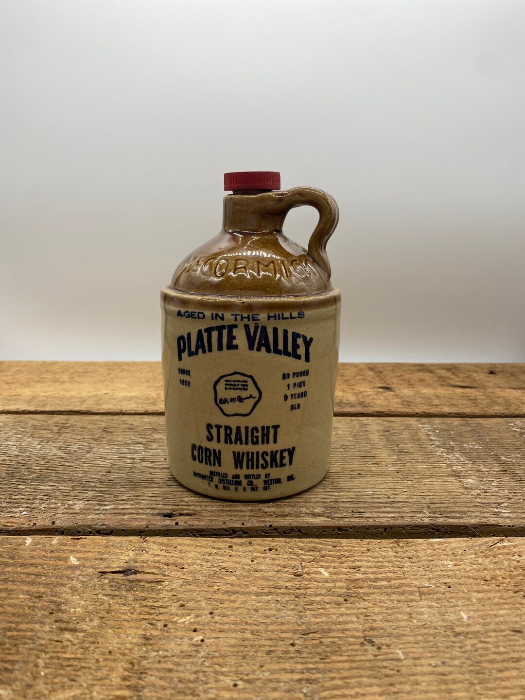 Mccormick Platte Valley Corn Whiskey Jug Etsy