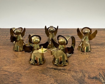 Vintage Brass Angel Napkin Ring Set of 5