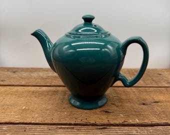 Vintage Hall Pottery McCormick Teal Green Teapot