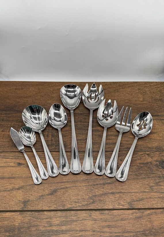 Vintage Reed & Barton Woodbury Hostess Set: 9-piece Stainless