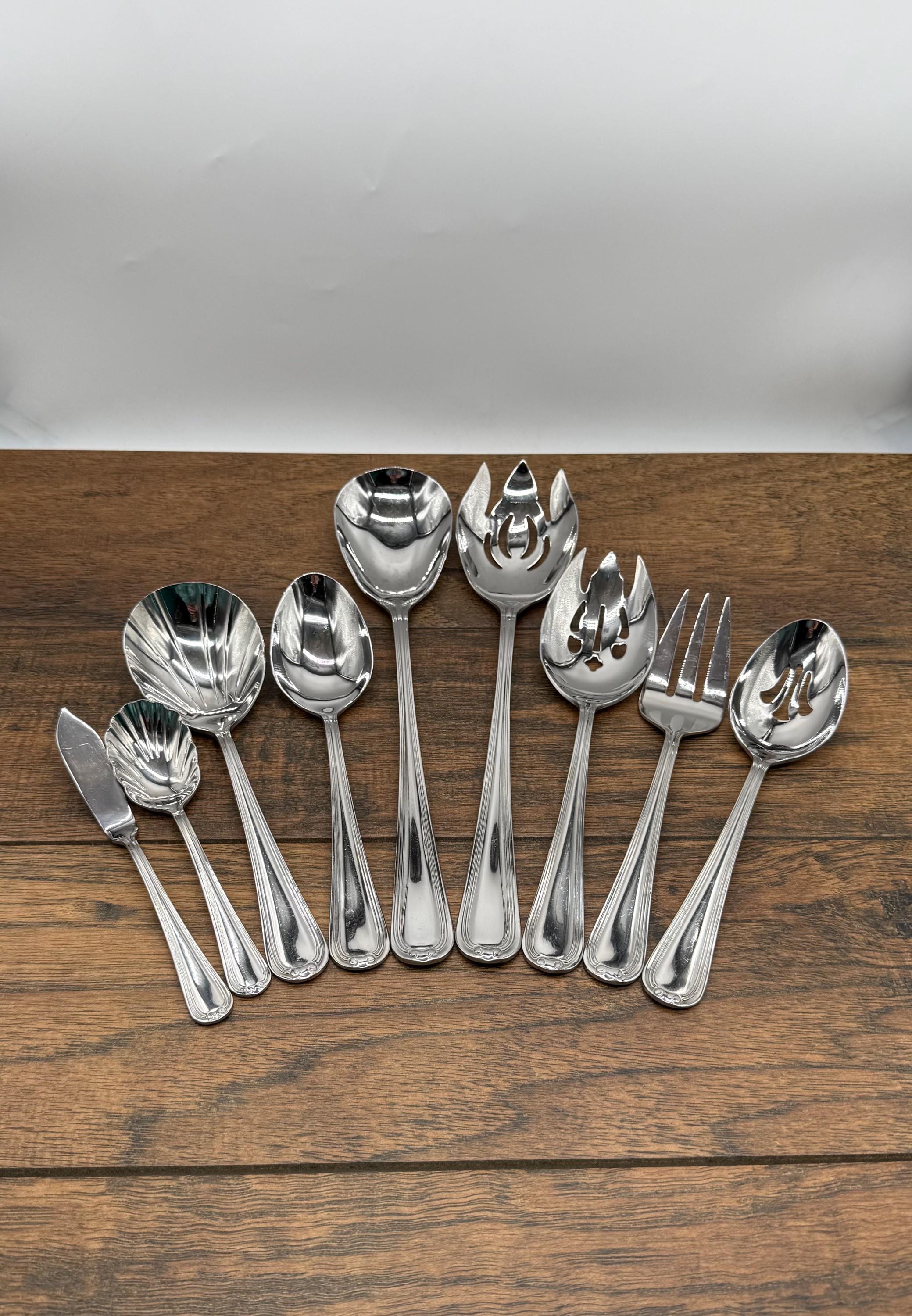 Vintage Reed & Barton Woodbury Hostess Set: 9-piece Stainless