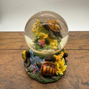 Musical Sea Turtle Snow Globe: Under the Sea Coral Reef