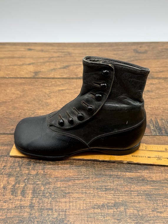 Antique Salesman Sample Button Boot: Black Leathe… - image 2
