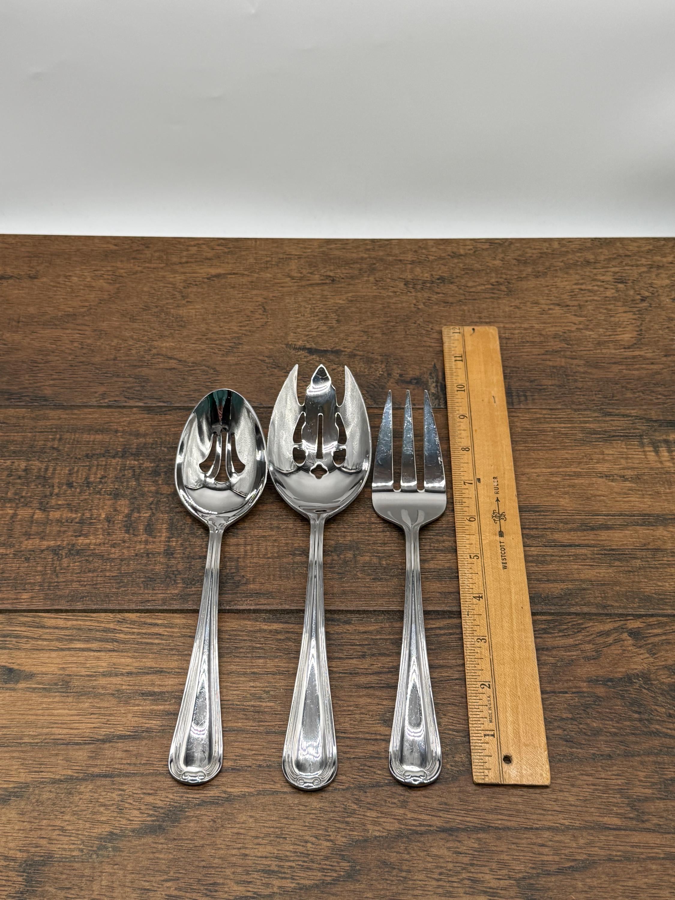 Vintage Reed & Barton Woodbury Hostess Set: 9-piece Stainless