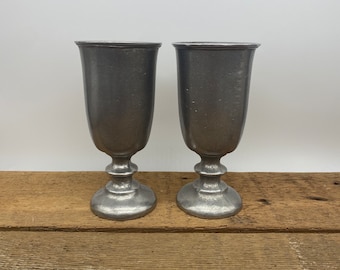 Set of 2 Pewter Chalices