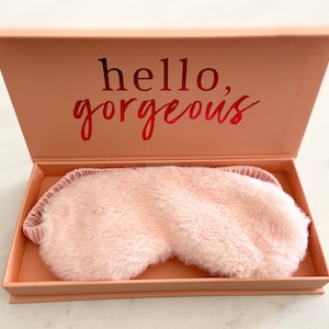 Know Your Worth 100% Mulberry Silk Sleep Eye Mask | Best Eye Mask For Lash Extensions | Best Valentines Gift For Her | Faux Fur Eye Mask