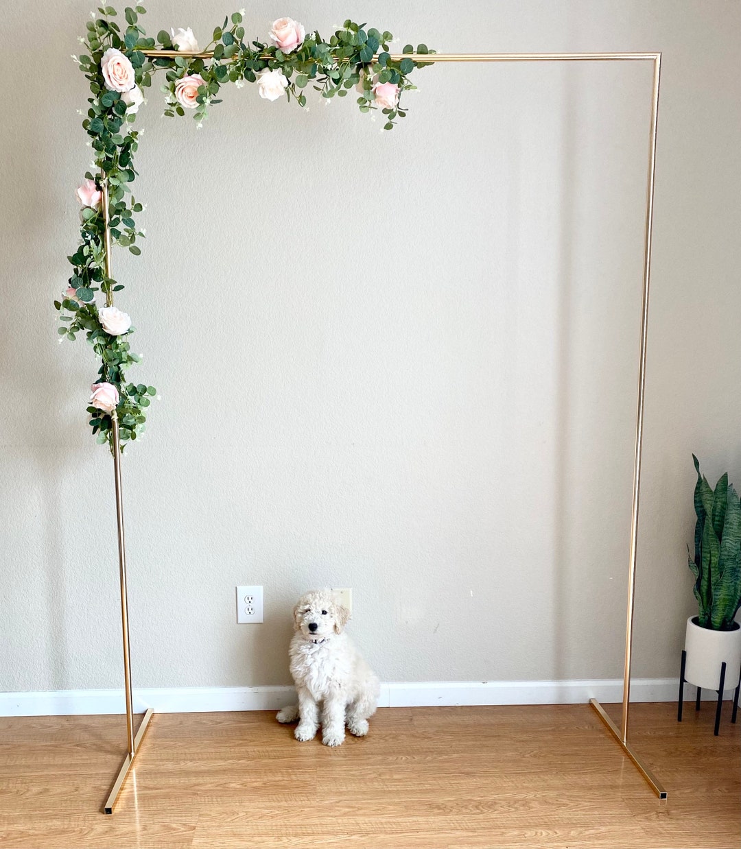 Gold Photo Background Frame Modern Gold Arch for Weddings Bridal Events