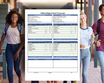 Editable High School Transcript Template | Homeschool, Private School (DOCX Format)