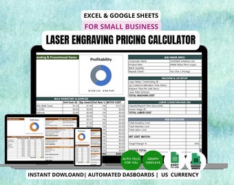 Laser Engraving Pricing Calculator Bundle | Business Tool (Digital Download)