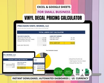 Preisrechner für Vinyl-Aufkleber | Small Business Kosten & Profit Tabelle (Digitaler Download)