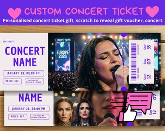 Kundenspezifisches Konzert-Karten-Poster | Personalisierte Musikevent-Karten | Konzert-Andenken Geschenk | Druckbare Dekor