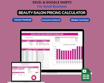 Beauty Salon Pricing Calculator – Automated Excel & Google Sheets Tool for Smart