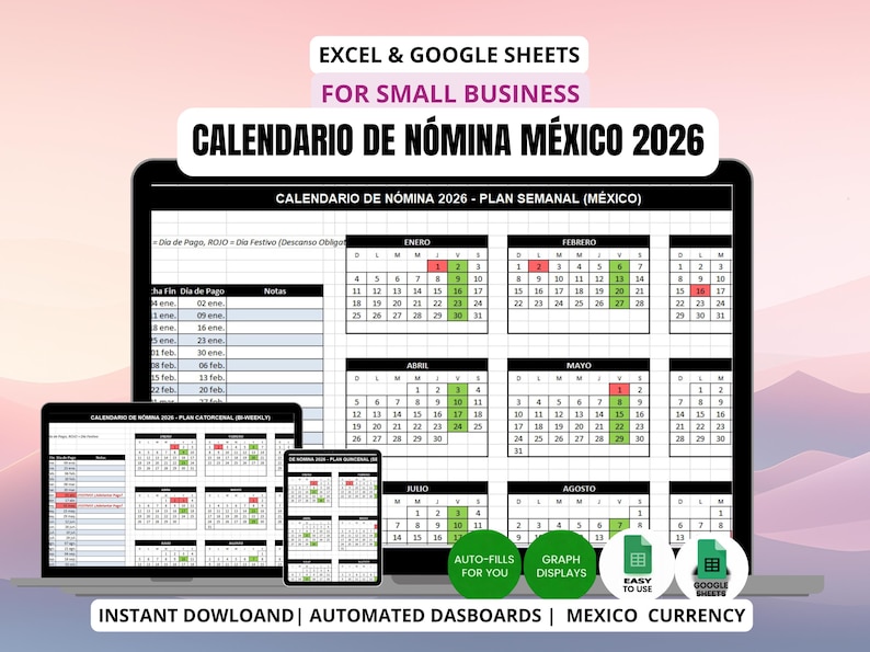 Payroll Calendar Mexico 2026 | Weekly, Biweekly &amp; Monthly Pay Schedule ...