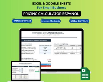 Pricing Calculator Español | Small Business Pricing Tool | Cost & Profit Calculators Spreadsheet