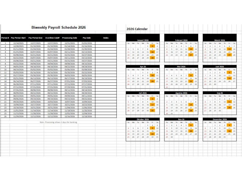 Payroll Calendar 2026 | Weekly, Biweekly & Monthly Pay Schedule | HR ...