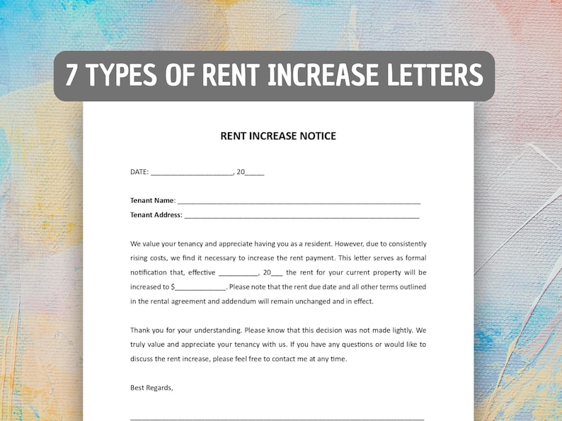 Landlord Rent Increase Forms.pdf Rental Increase Notice Template Bundle | 7 Types of Landlord Forms ...