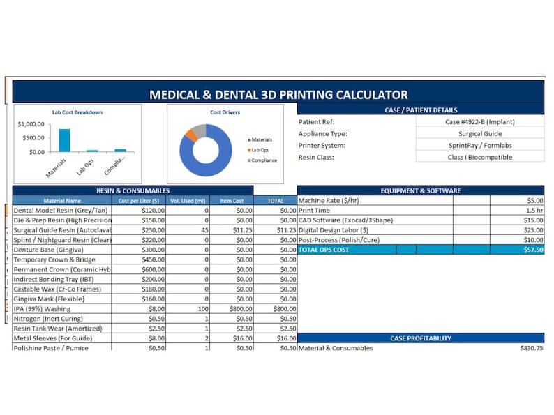 3D Printing Pricing Calculator Excel | Business Cost & Profit ...