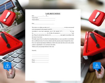 Late Rent Notice Template | Pay or Quit Letter (Editable DocX & PDF)