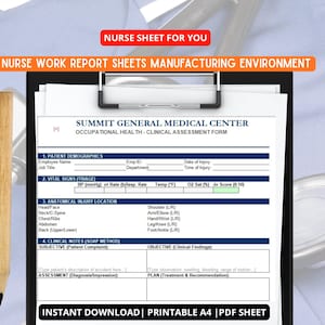 Nurse Work Report Sheets Manufacturing Environment – Bundel Printable (30 Sheets)