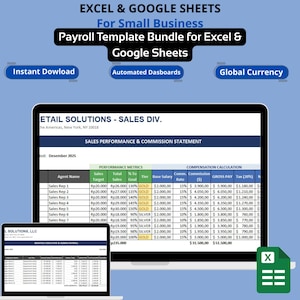 Payroll Template Bundle | Small Business & Contractor Payroll System