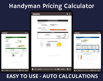 Handyman Pricing Calculator | Job Pricing Spreadsheet (Excel & Google Sheets)