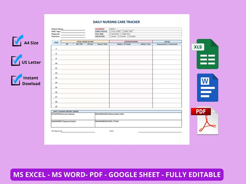 Fluids Intake and Output Record | Printable Nursing Iando Log ...