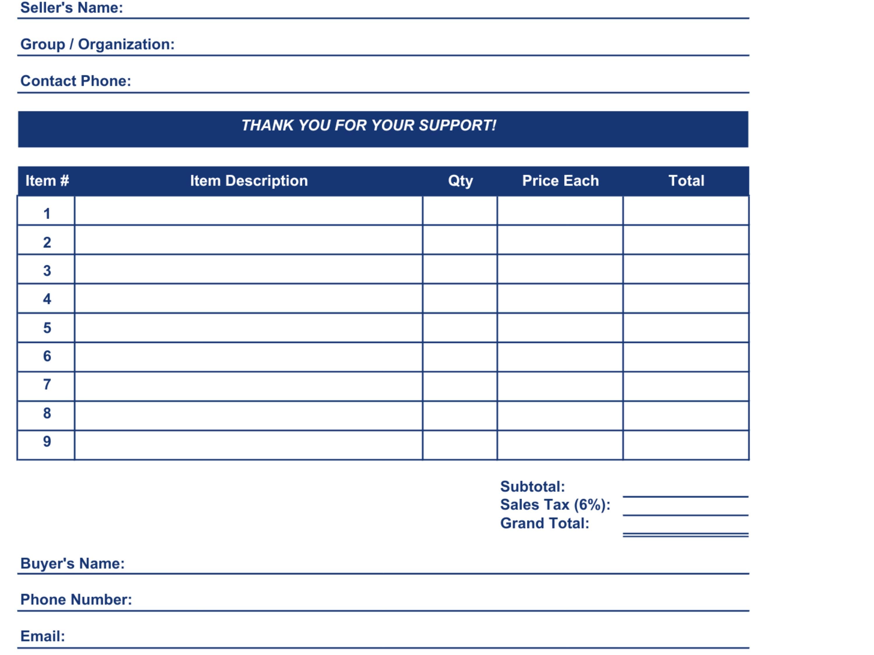 Fundraiser Order Form Template | Automated Doc,pdf, Excel Spreadsheet ...