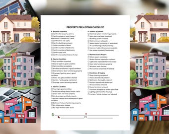 Realtor Pre-Listing Checklist | Home Seller Guide (Editable PDF Printable)