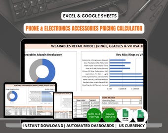 Phone & Electronics Accessories Pricing Calculator Spreadsheet | Accurate Cost, Profit, Margin Calculators Business Tool