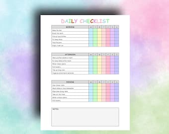 Daily Task Planner | Editable Weekly Checklist Template | Printable To-Do List & Daily Routine | Word PDF