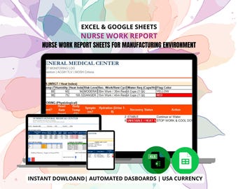 30 Nurse Work Report Sheets for Manufacturing Environment – Printable, Instant Download, Industrial Healthcare Documentation
