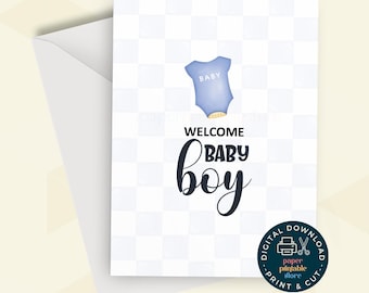 Druckbare Glückwunschkarte Neues Baby Bündel Freude Neutral Baby Shower Instant Download Neugeborenen Gruß