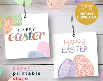 Set of 2 Printable Gift Tags, Easter Gift Tags, Easter Favor Tags, Instant Download, Digital Download