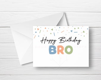 Birthday Card For Brother, Happy Birthday Brother,  Birthday Card For Him, Card For Brother, Instant Download. Check it out!