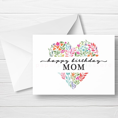 Happy Birthday Mom Printable Card - Etsy