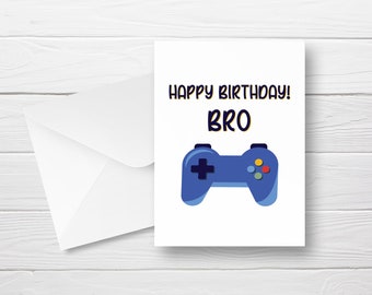 Gamer Birthday Card, Video Game Card, Happy Birthday Card Bro, Birthday Card Instant Download. Check this out!