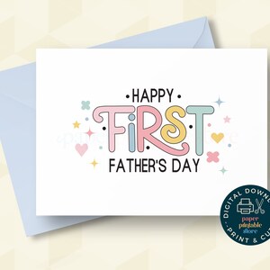 Biglietto di auguri per la prima festa del papà, biglietto per neo-papà, primo papà, biglietto per neo-papà, biglietto stampabile per futuro papà