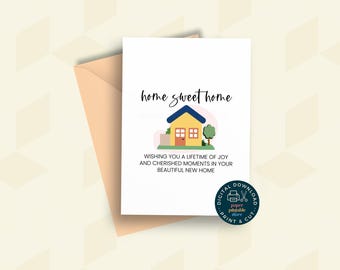 Felicitaciones por un nuevo hogar / Tarjeta de inauguración de la casa / Tarjeta para un nuevo hogar / Tarjeta imprimible para nuevos propietarios / Tarjeta para el primer nuevo hogar
