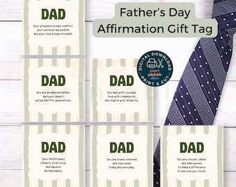 Affirmation Geschenkanhänger Vatertag, Minimalistischer Geschenkanhänger, Kirche Geschenkanhänger für Papa Geburtstagskarte für Papa, druckbarer Anhänger