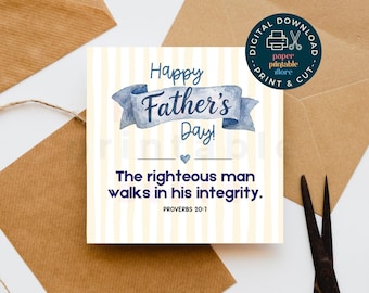 Etiquetas de regalo minimalistas con versículos bíblicos, etiquetas de regalo para el Día del Padre, etiquetas de regalo para papá en la iglesia, etiquetas imprimibles