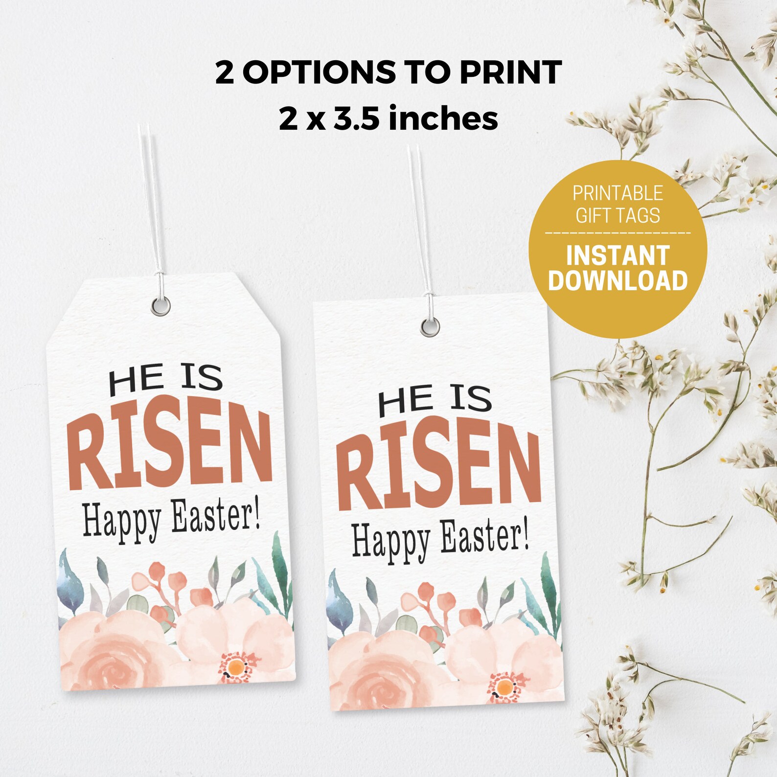 He is Risen Easter Tag, Religious Easter Favor Tag, Printable Easter ...