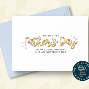 Happy First Father&#39;s Day Card, First Time Dad, Father&#39;s Day, New Dad Card, New Dad Gift , Card For Him