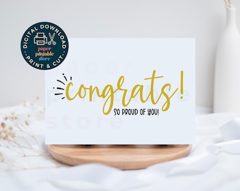 Congrats So Proud Of You Karte, Glückwunschkarte zum Abschluss, Glückwunschkarte zum Abschluss, stolz auf dich, neue Karriere, digitaler Download