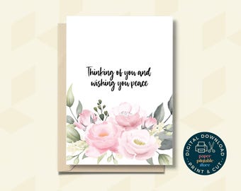Printable Sympathy Card, Condolence Card, Sorry for Your Loss Card ...